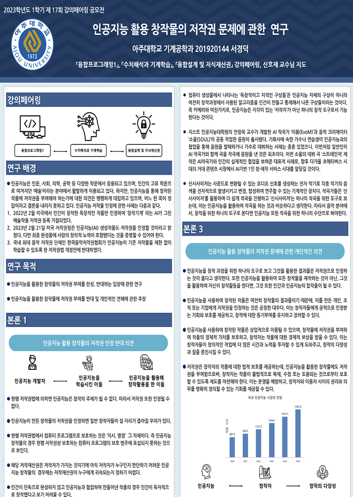 인공지능 활용 창작물의 저작권 문제에 관한 연구